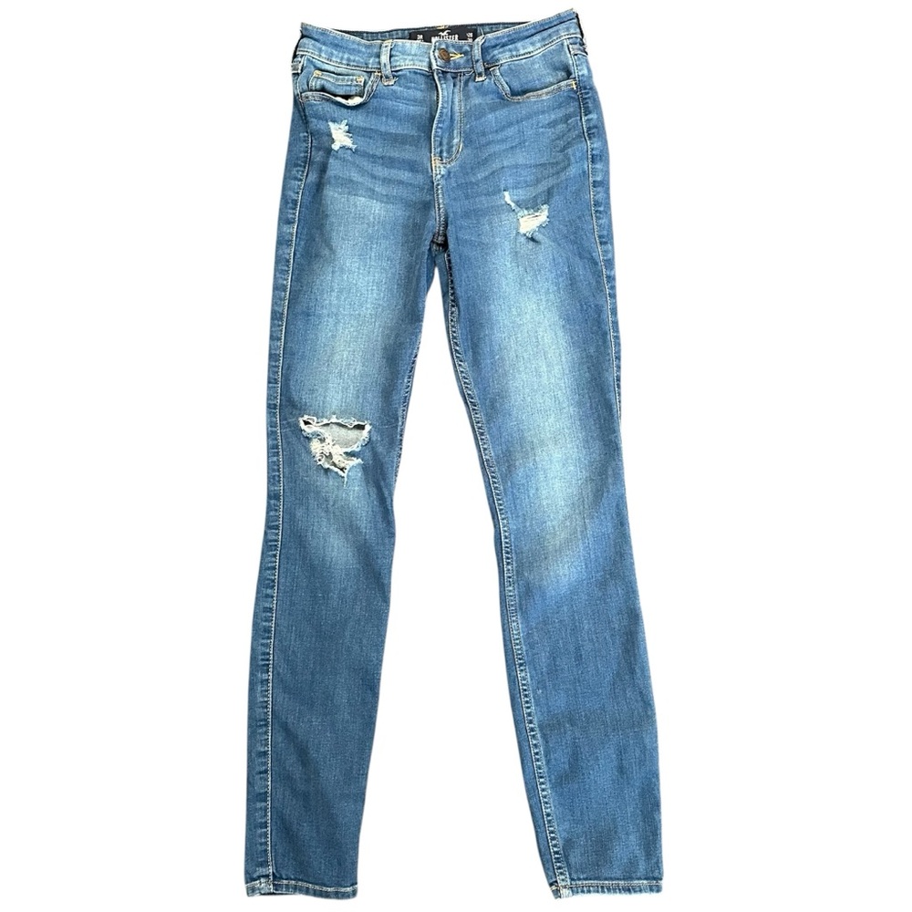 Hollister Women's Blue Distressed Skinny Jeans